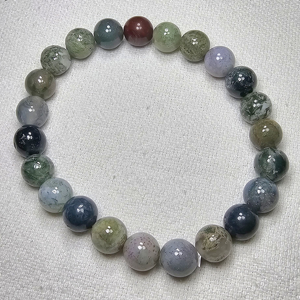 Green and Red Gemstone Bracelet with Polished Finish
